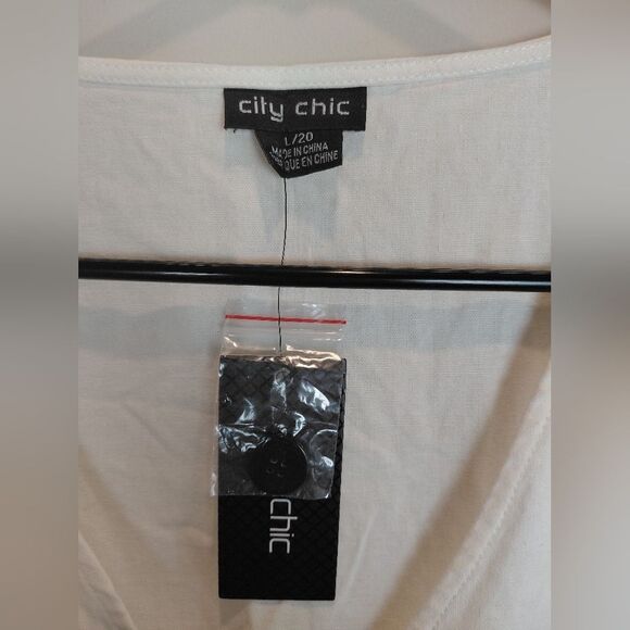 City Chic Ivory Linen Blend Button Up Dress Size 20 NWT - Picture 5 of 8